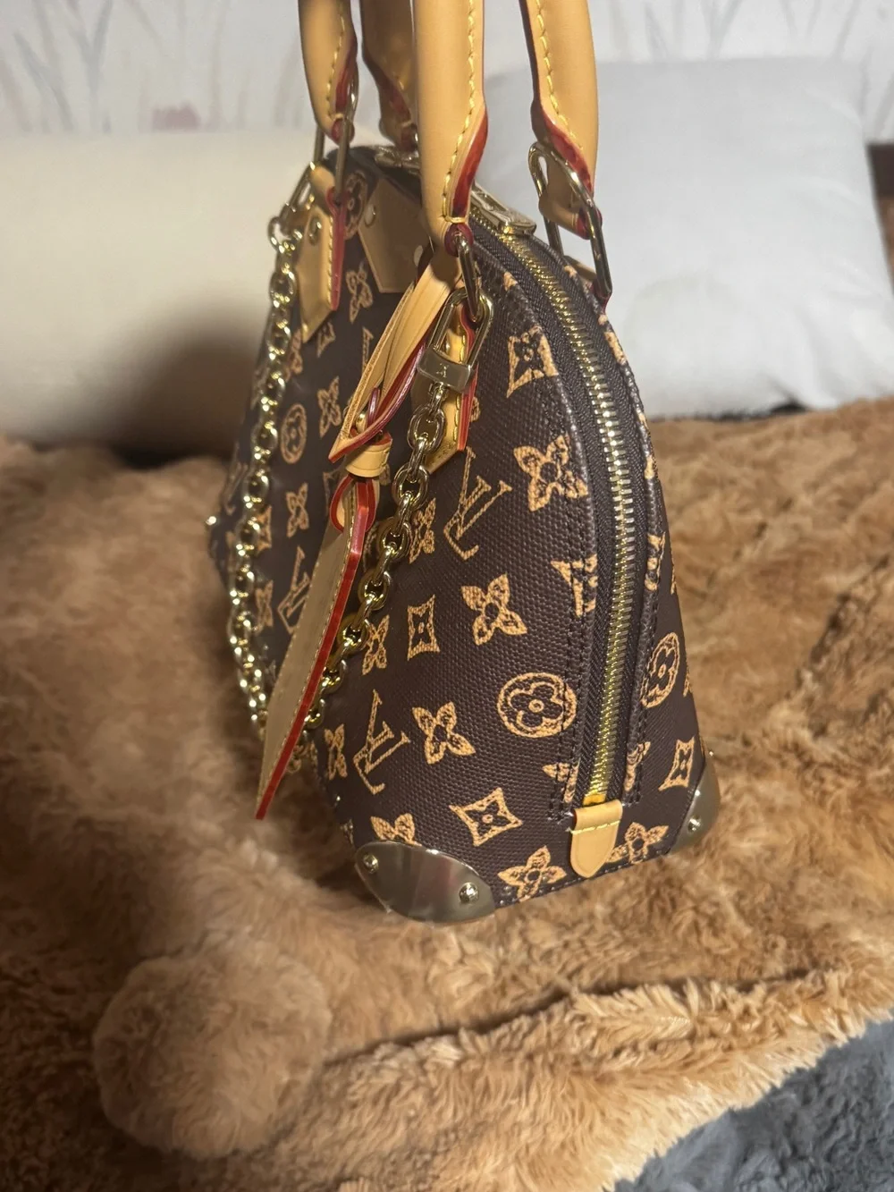 Louis Vuitton 130 yr Anniversary Brown Monogram Alma BB Trunk Bag
